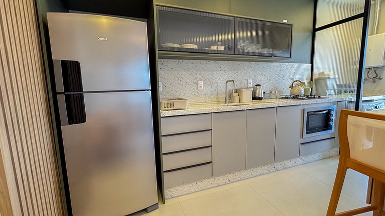 137 - Lindo apartamento com vista mar em Bombas