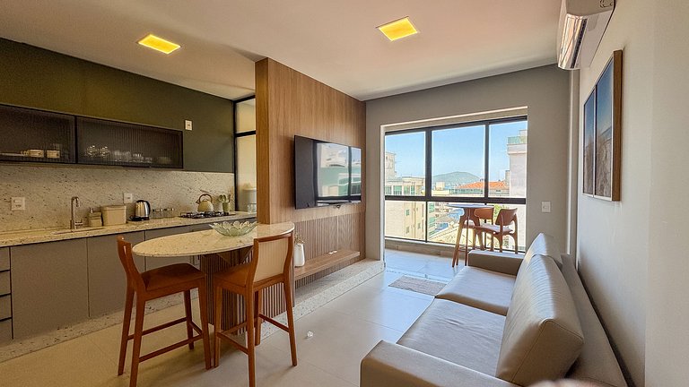 137 - Lindo apartamento com vista mar em Bombas