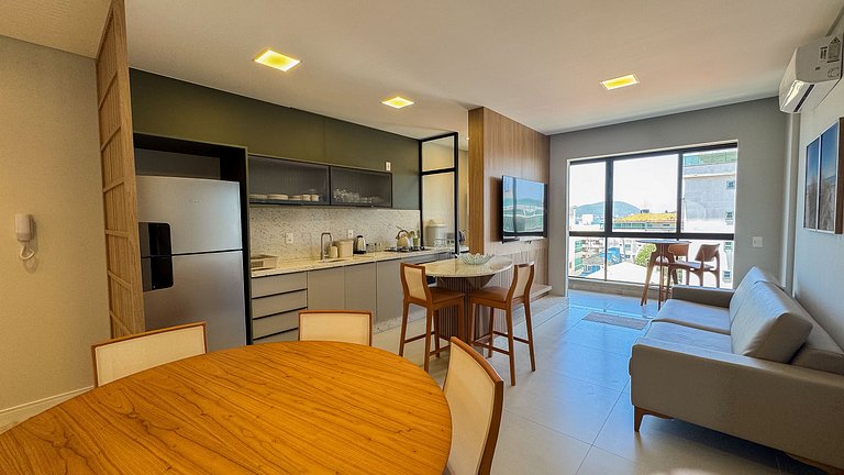 137 - Lindo apartamento com vista mar em Bombas