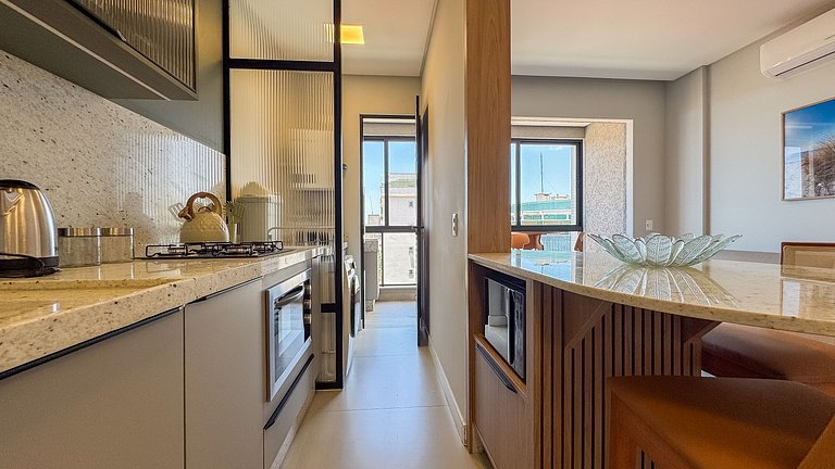 137 - Lindo apartamento com vista mar em Bombas